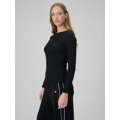 4. Women's long sleeve slim ribbed knit 4F 4FRAW25TLONF656-20S