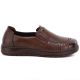 2. Women's comfortable leather slip-on shoes, brown, Vinceza 107241