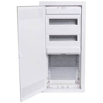 Flush-mounted plastic installation and multimedia housing 2 rows, 24 modules + 3-row mounting plate Noark PMF-C 60-2