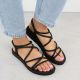 4. Women's Roman sandals with zircons, black Filippo DS6884
