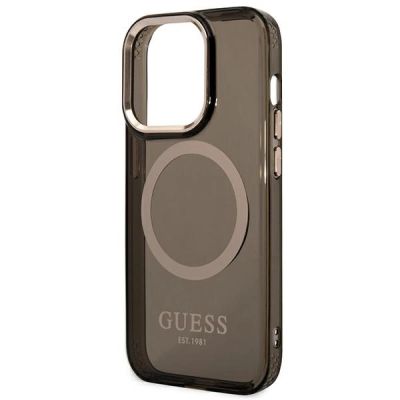 6. Guess GUHMP14LHTCMK iPhone 14 Pro 6.1" black/black hard case Gold Outline Translucent MagSafe
