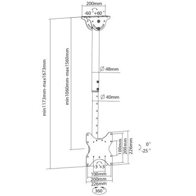 2. Techly ICA-CPLB 922L Sign Holder 106.7 cm (42") Black