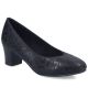 8. Women's leather pumps with a low heel, black Rieker 44650-05