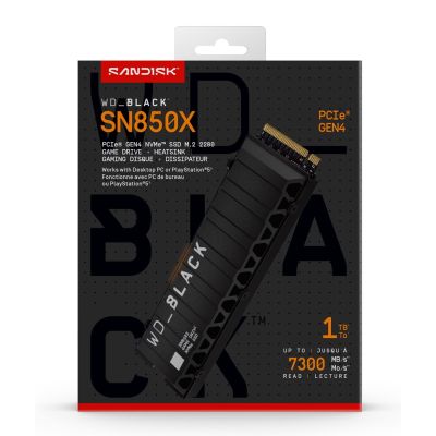 7. WD Black SN850X WDS100T2XHE SSD (1 TB ; M.2; PCIe NVMe 4.0 x4; heatsink)