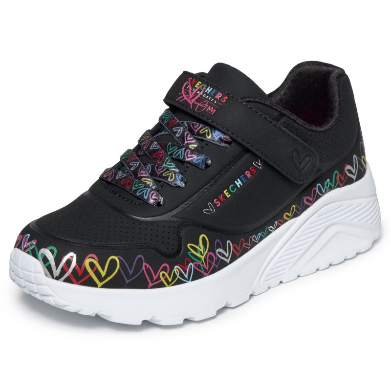 2. Skechers youth sneakers UNO LITE HEART CRAZE 314091L BKMT