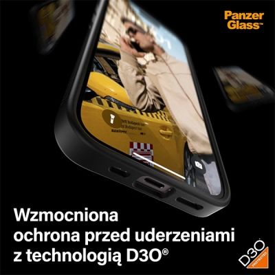 7. Military Grade Certified PanzerGlass ClearCase iPhone 15 Case - Transparent & Black