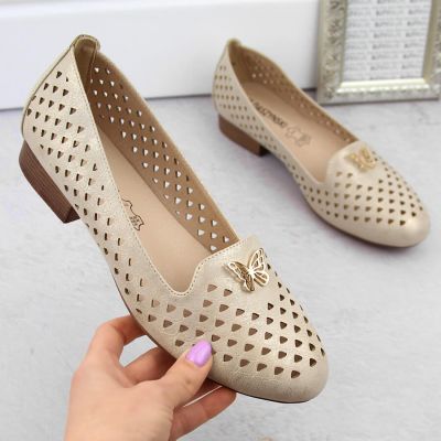 2. Openwork shoes M.Daszyński W SAN35 gold