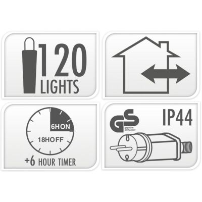 2. CHRISTMAS TREE LIGHTS 120LED LIGHT CHAIN TIMER MULTICOLOR MACARON