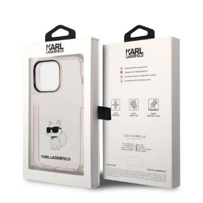 8. Karl Lagerfeld KLHCP14LHNCHTCP iPhone 14 Pro 6.1" pink/pink hardcase Ikonik Choupette