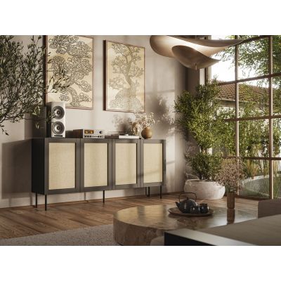 3. Jute chest of drawers 4D 202x39.5x85 black + calabria linoleum