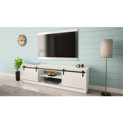 6. GRANERO TV cabinet 200x56.7x35 white/white gloss