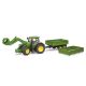 5. John Deere 7R 350 tractor with front loader and 2-axle trailer 03155 BRUDER