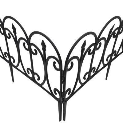 3. KINZO BLACK PLASTIC GARDEN FENCE 59x33CM 4 PANELS