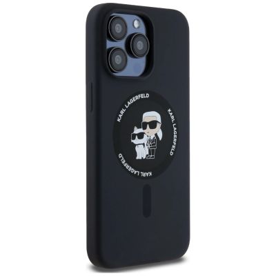 4. Karl Lagerfeld Silicone Karl&Choupette Ring MagSafe case for iPhone 15 Pro Max - black