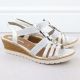 2. Women's wedge sandals with elastic bands silver Remonte R6264-92