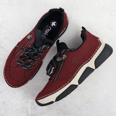 4. Comfortable women's burgundy shoes Rieker 45973-36