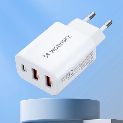 15. Wozinsky CWCUCW 30W USB-C / 2 x USB-A Wall Charger - White