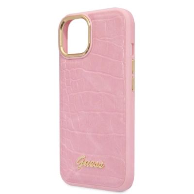 6. Guess Croco Collection case for iPhone 14 Plus - pink