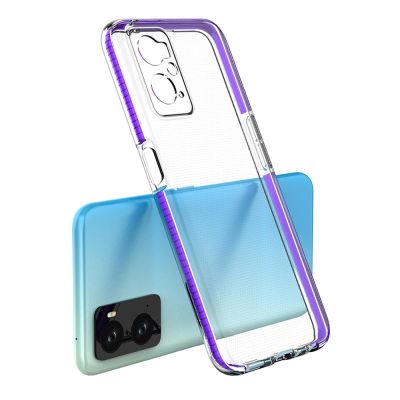 3. Spring Case Cover for Realme 9i, Oppo A36 / A76 / A96 Silicone Cover with Frame Light Blue