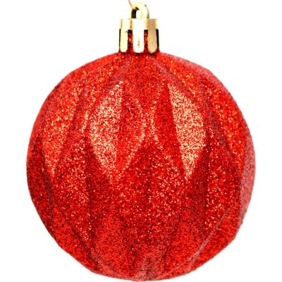 38. DECORATIVE PLASTIC BALL 6CM SET 35 PCS RED