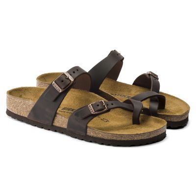 5. Birkenstock Mayari Habana Narrow Women's Flip-Flops, Nubuck Leather, Brown (0171323)