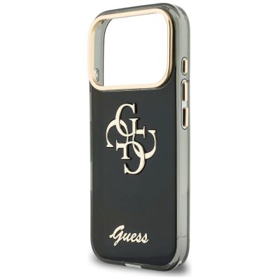6. Guess IML 4G Script Metal Case for iPhone 17 Pro Max / 18 Pro Max - Black