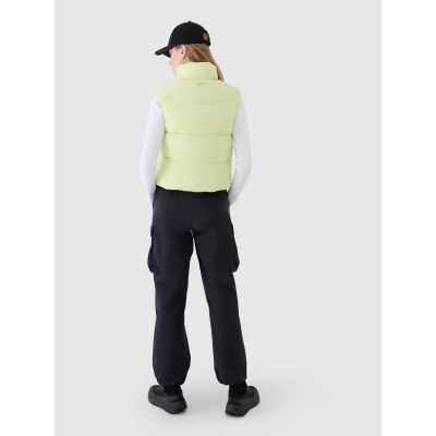 7. Cropped down vest with synthetic filling for women 4F 4FWSS25TVJAF182-45S