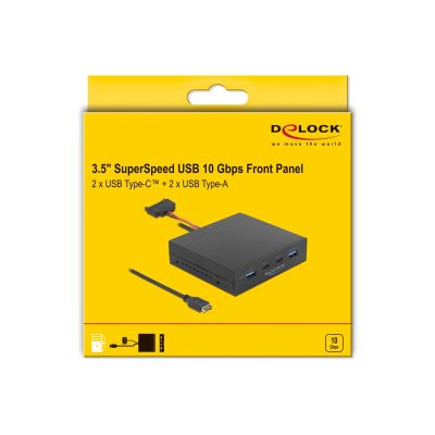 3. DELOCK Front Panel 3.5 USB 3.2 Gen 2 with 2 x USB-C + 2 x USB-A
