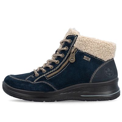 3. Waterproof comfortable navy leather lace-up boots Rieker L7701-14