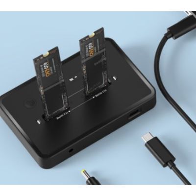 2. GEMBIRD DUAL DOCKING STATION FOR M.2 SATA AND NVME SSD DRIVES BLACK