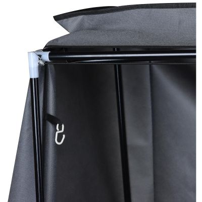 12. TEXTILE WARDROBE 168x45x172CM DARK GREY 45238