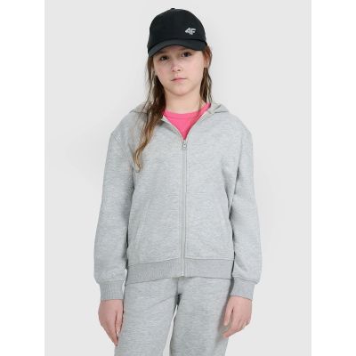 Girls' sweatshirt with a hood, 4F 4FJWMM00TSWSF1861-25M