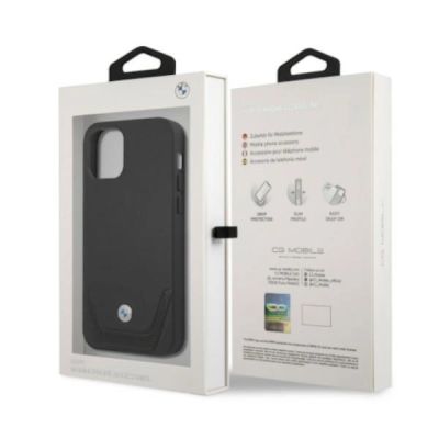 8. BMW Leather Perforate Case for iPhone 12 Pro Max - Black