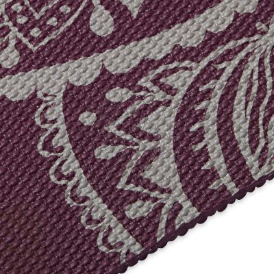 8. Gaiam Midnight Plum Sundial Flower Yoga Mat 5mm 65734