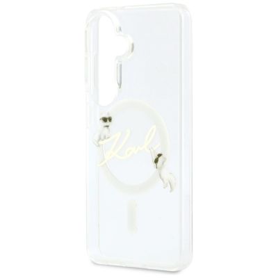 6. Karl Lagerfeld IML KC Script MagSafe Case for Samsung Galaxy S26 Plus - Transparent
