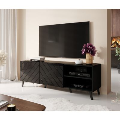 8. ABETO TV cabinet 150x42x52 black/gloss black