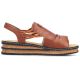 2. Comfortable women's wedge sandals, brown, Rieker 62962-22