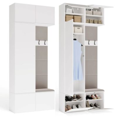 HAGA II 1SZ1W Hallway Wardrobe, White