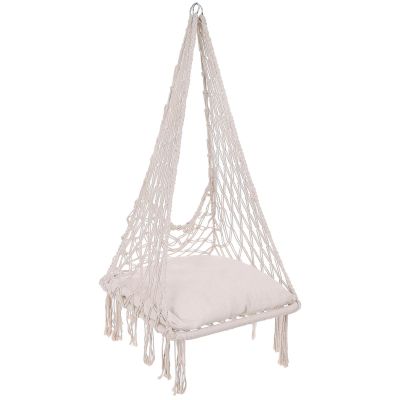 13. OPENWORK HAMMOCK HANGING CHAIR STORK'S NEST 60x60x150CM WITH ECRU PILLOW