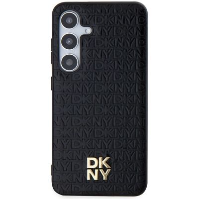 3. DKNY Leather Pattern Metal Logo MagSafe case for Samsung Galaxy S24+ - black