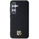 3. DKNY Leather Pattern Metal Logo MagSafe case for Samsung Galaxy S24+ - black