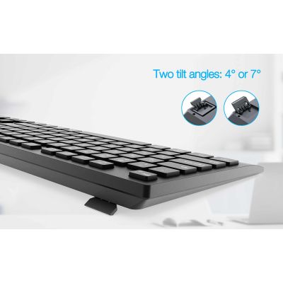 10. GEMBIRD WIRELESS KEYBOARD + MOUSE DUAL MODE SET, 2.4 GHZ + BT, SLIM, US LAYOUT, BLACK