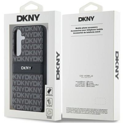 7. DKNY Leather Mono Stripe & Metal Logo case for Samsung Galaxy S24+ - black