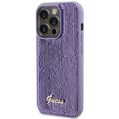 2. Guess Sequin Script Metal case for iPhone 15 Pro - purple