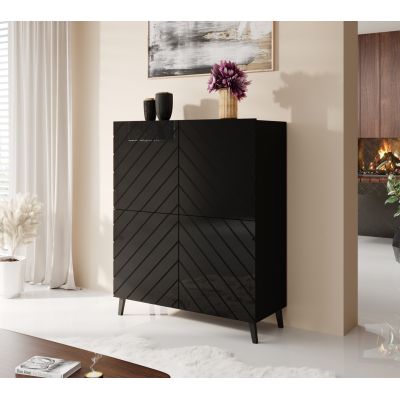 3. ABETO bookcase 100.5x40xH121.5 black/gloss black