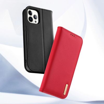 15. Dux Ducis Hivo Leather Flip Cover Genuine Leather Wallet for Cards and Documents iPhone 14 Pro Brown