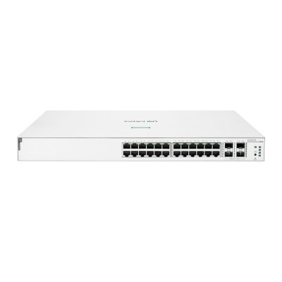HPE Aruba Networking Instant On Switch 24p Gigabit CL4 PoE 4p SFP+ 370W 1930 Managed L2/L3/L4 Gigabit Ethernet (10/100/1000) PoE Support 1U White