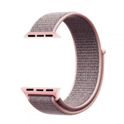 3. Tech-Protect Nylon Strap for Apple Watch 4 / 5 / 6 / 7 / 8 / 9 / SE (38/40/41 mm) - Pink