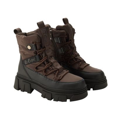 5. Lee Cooper Women’s Brown Winter Boots, Fleece-Lined Ankle Boots with Zip