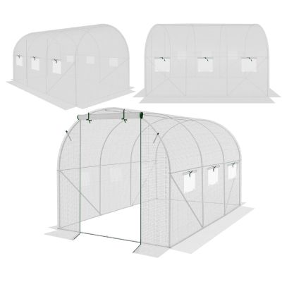 GREENHOUSE GARDEN TUNNEL 200X300X200CM PE STRUCTURE WHITE STEEL